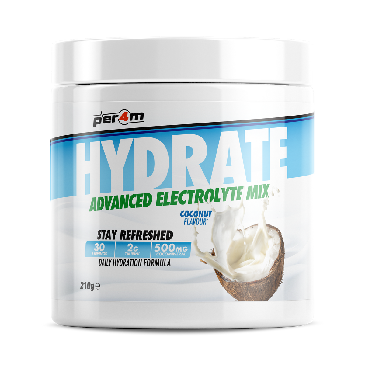 Per4m Hydration 210g — Coconut — front of tub