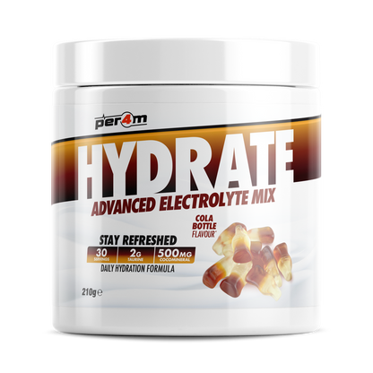 Per4m Hydration 210g — Cola Bottle — front of tub
