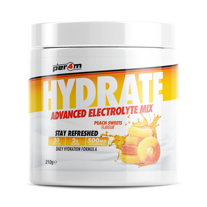 Per4m Hydration 210g — Peach Sweets — front of tub