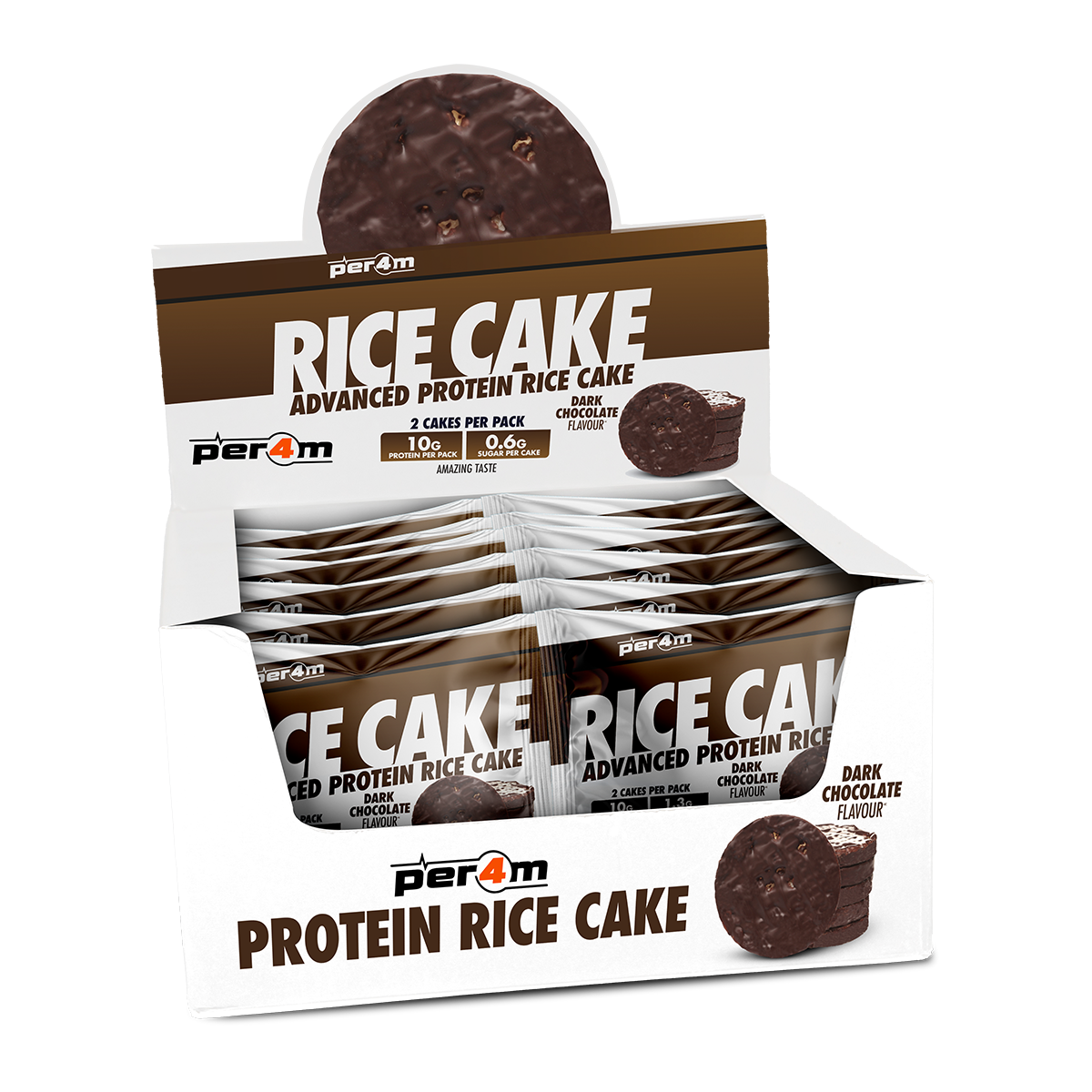Per4m Rice Cake 12x64g - Dark Chocolate product packaging