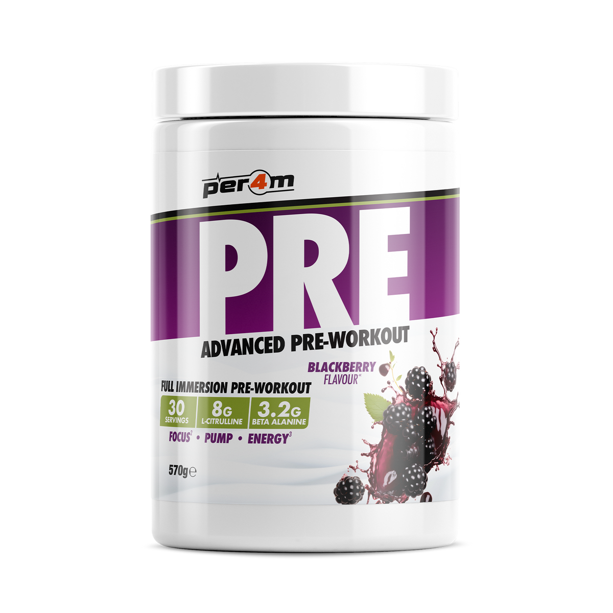 Per4m Pre 570g — Blackberry — front of tub