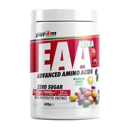 Per4m EAA XTRA 420g — Rainbow Candy — front of tub
