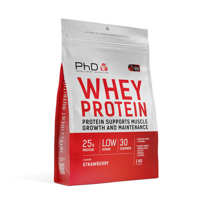 PhD Nutrition Powder Whey 1kg Strawberry packshot
