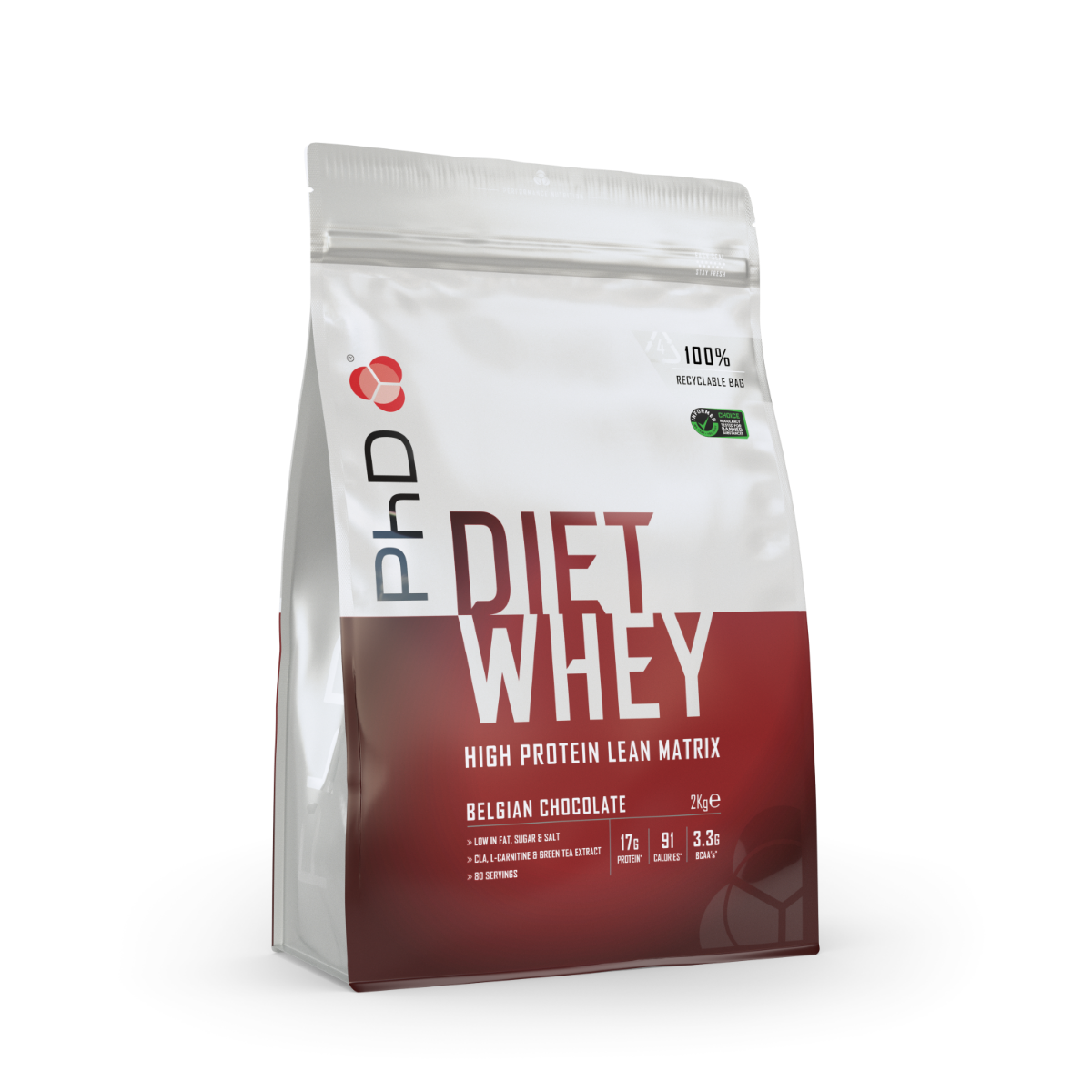 PhD Nutrition Diet Whey 2kg - Belgian Chocolate product packaging