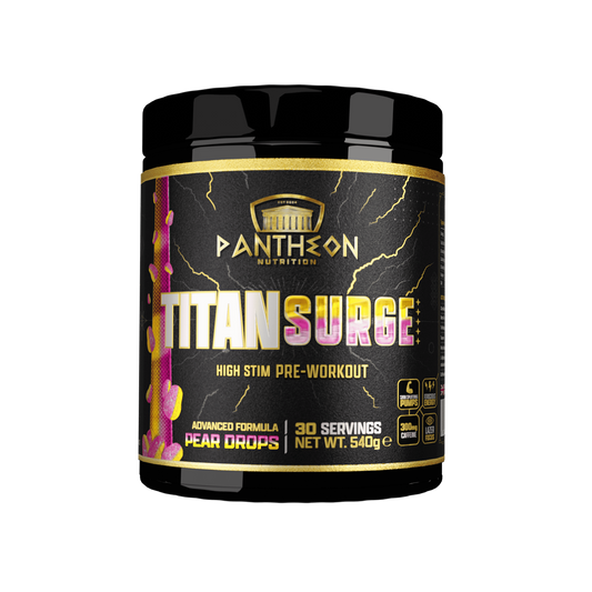 Pantheon Nutrition Titan Surge High Stim 540g Pear Drops packshot
