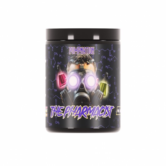 Pump Nation The Pharmacist Pre Workout 600g - Strawberry Limeade product packaging