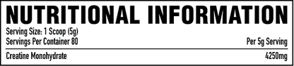 Per4m Creatine 400g — Blackberry — nutrition information