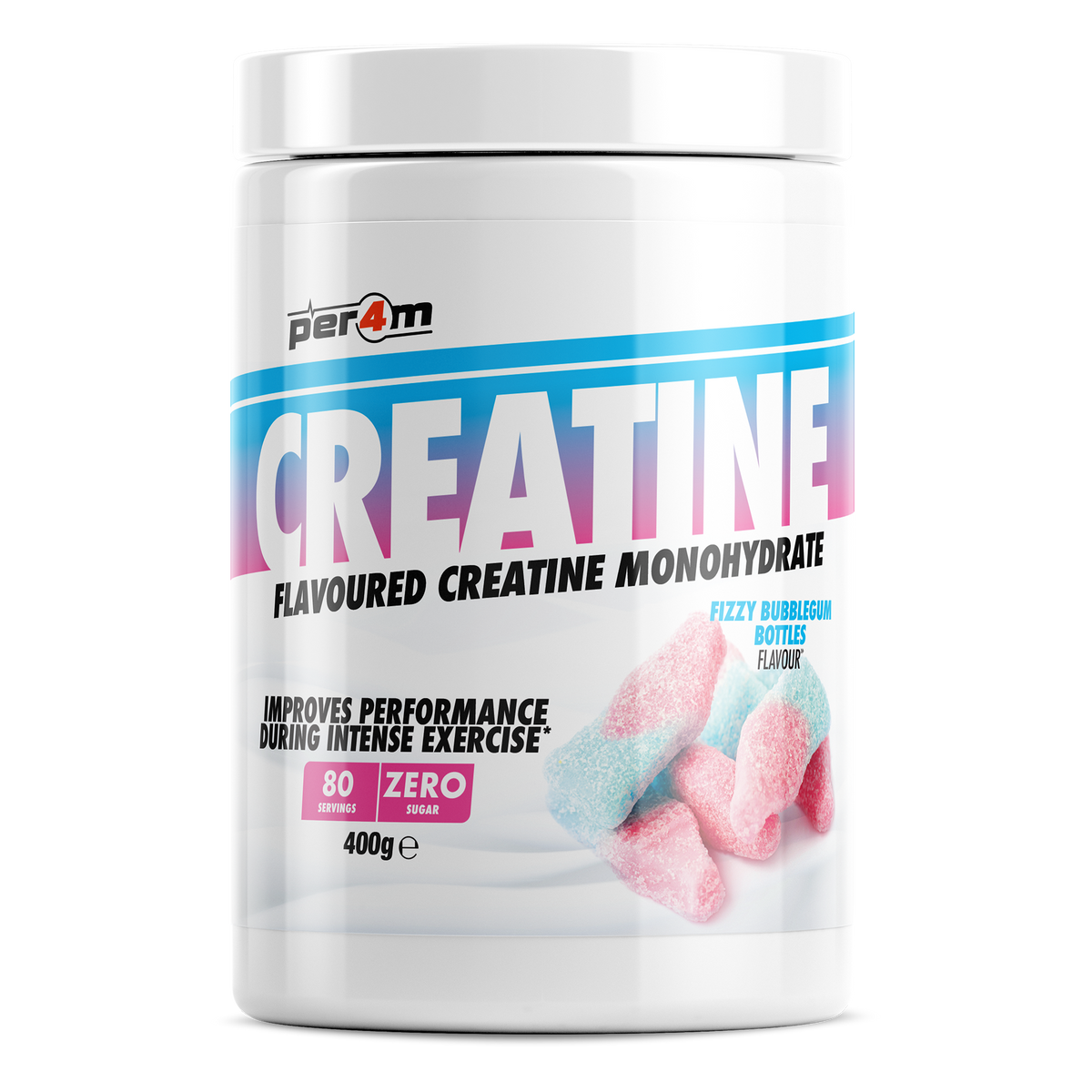 Per4m Creatine 400g — Fizzy Bubblegum Bottles