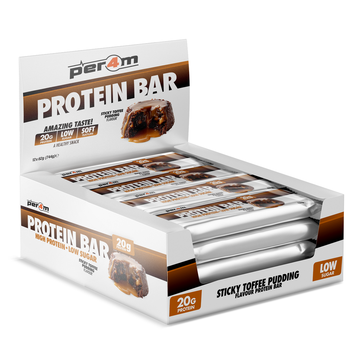 Per4m Protein Bar Sticky Toffee 12x62g packshot