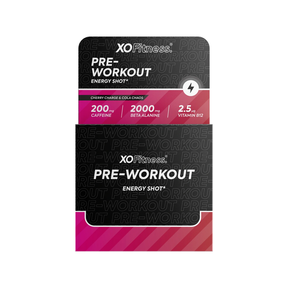 XO Fitness Pre-Workout Shots Mixed Case 20x60ml Cherry / Cola packshot