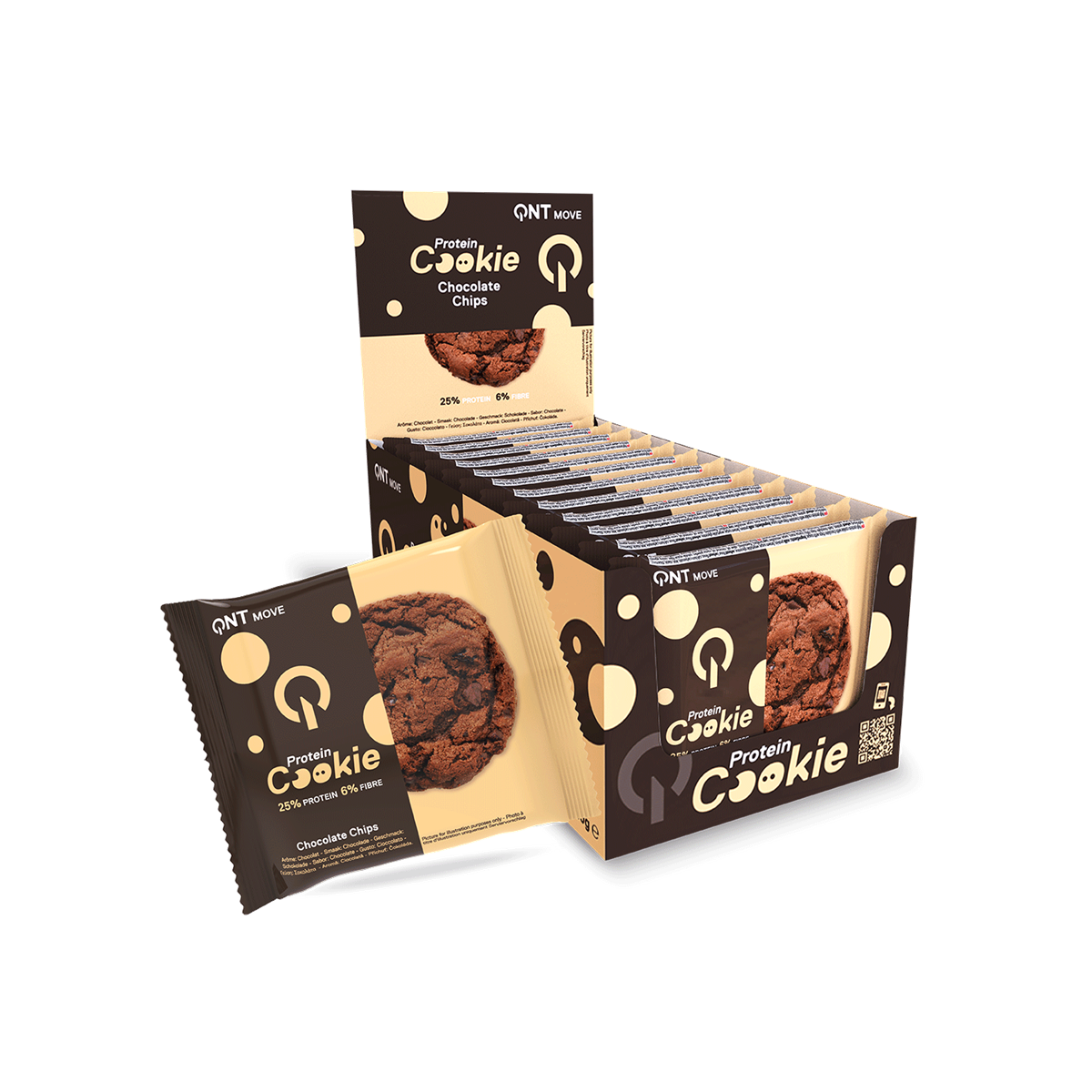 QNT Protein Cookie 12x60g - Chocolate Chip product packaging