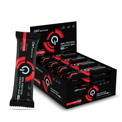 QNT 40% Protein Crunchy Bar 12x65g - Chocolate Cookie product packaging