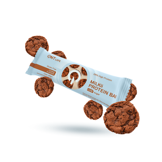 QNT Milkii Protein Bar 12x60g - Chocolate Cookie product packaging