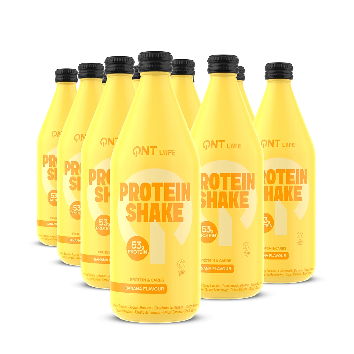 QNT 53g Protein Shake — Banana — 12 x 500ml — manufacturer pack image