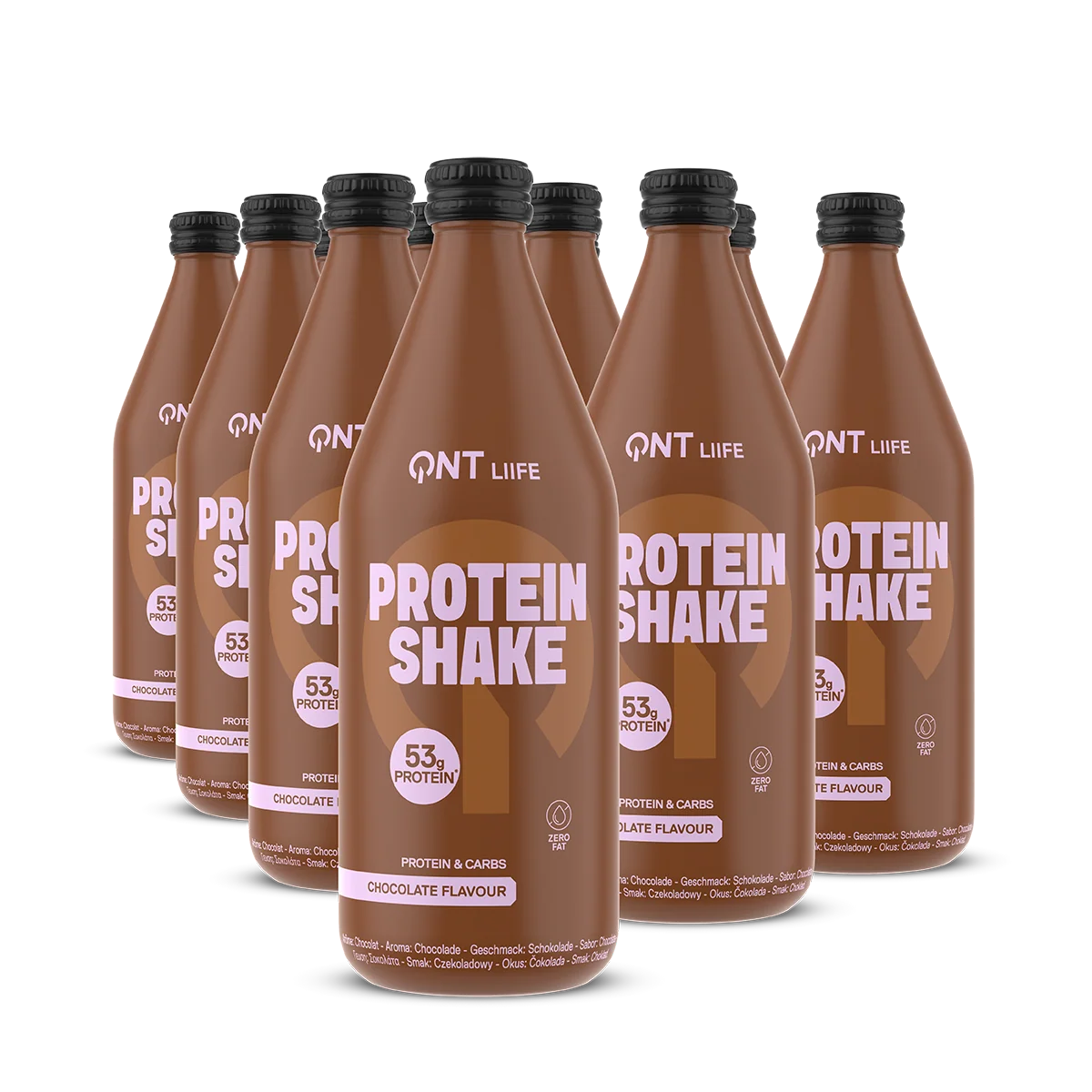 QNT 53g Protein Shake — Chocolate — 12 x 500ml — manufacturer pack image