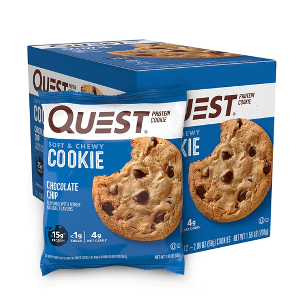Quest Nutrition Cookie 12x59g - Chocolate Chip product packaging