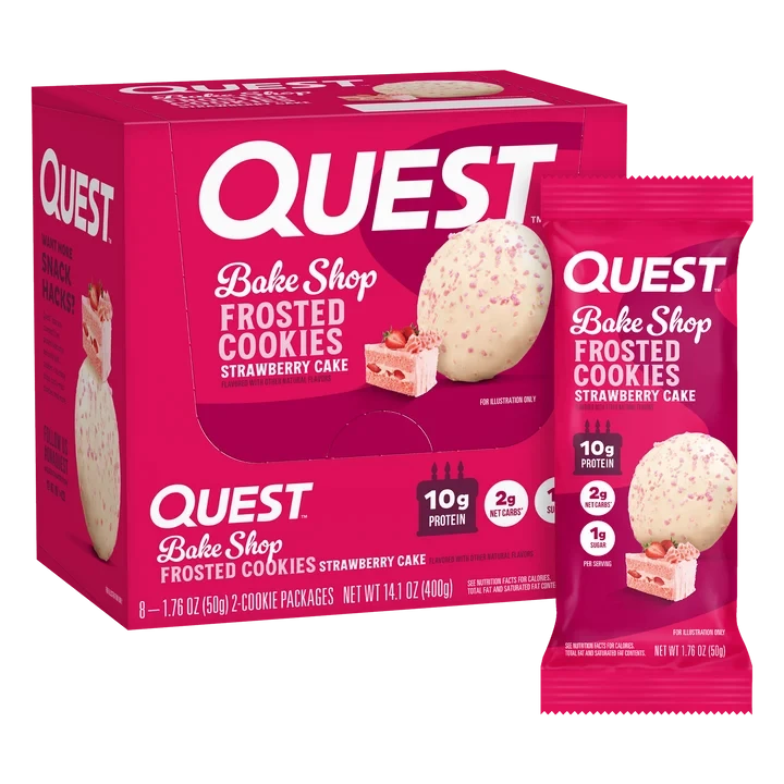 Quest Nutrition Bakeshop Frosted Cookie 8x25g Strawberry Cake