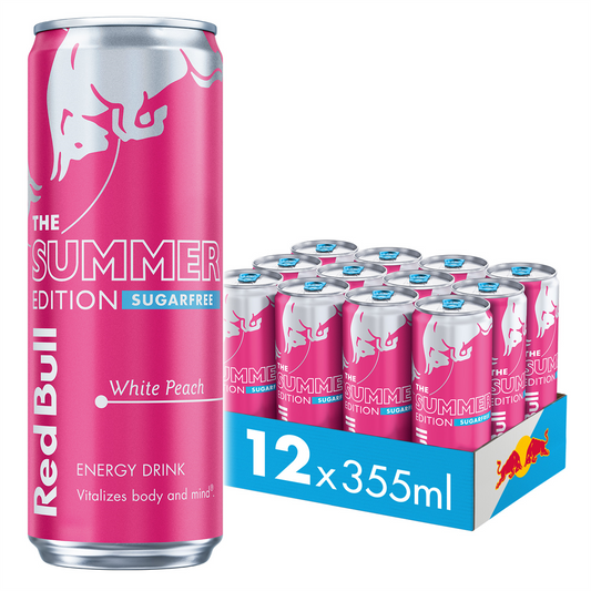 Red Bull Sugar Free 12x355ml - White Peach product packaging