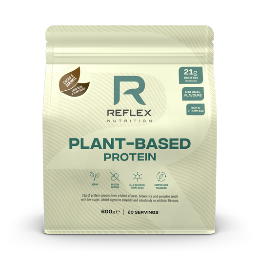Reflex Nutrition Plant Based Protein 600g - Cacao & Caramel product packaging