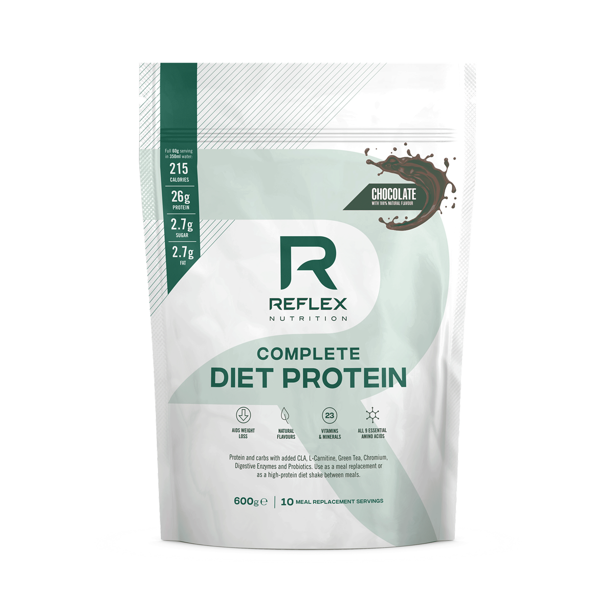 Reflex Nutrition Complete Diet Protein 600g - Chocolate product packaging