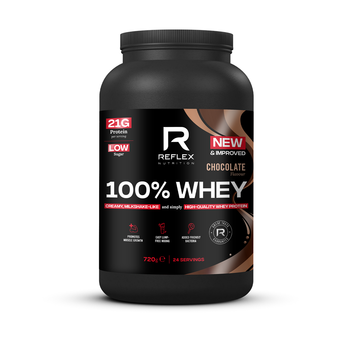 Reflex Nutrition 100% Whey 720g - Chocolate product packaging