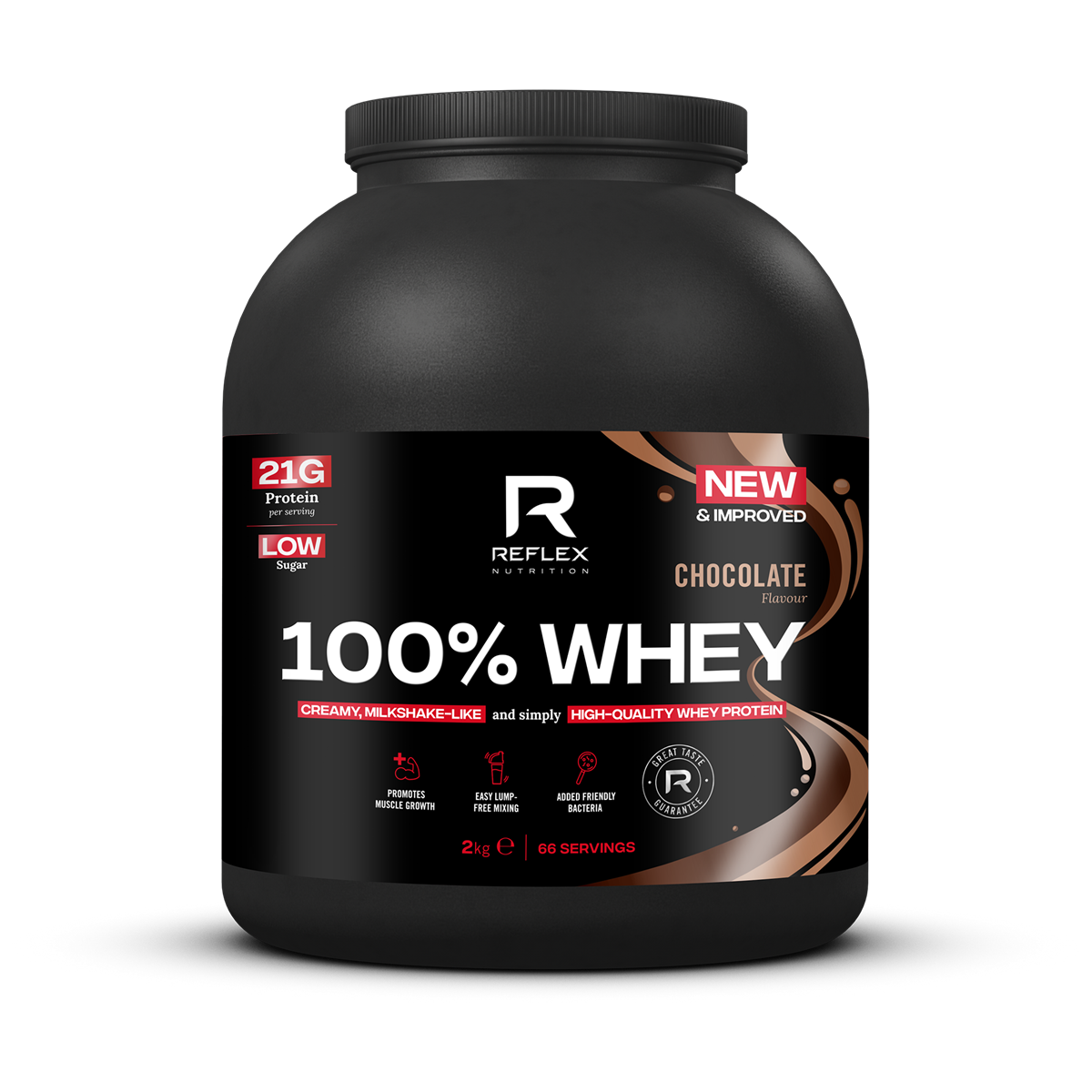Reflex Nutrition 100% Whey 2.2kg - Chocolate product packaging