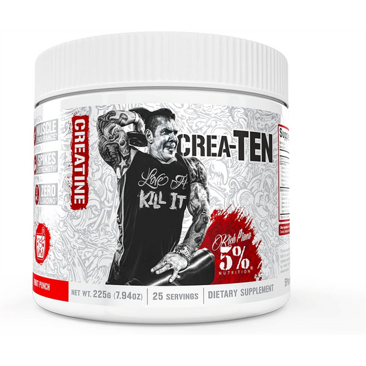 Rich Piana 5% Nutrition CREA-TEN Legendary Series 225g - Blue Raspberry product packaging