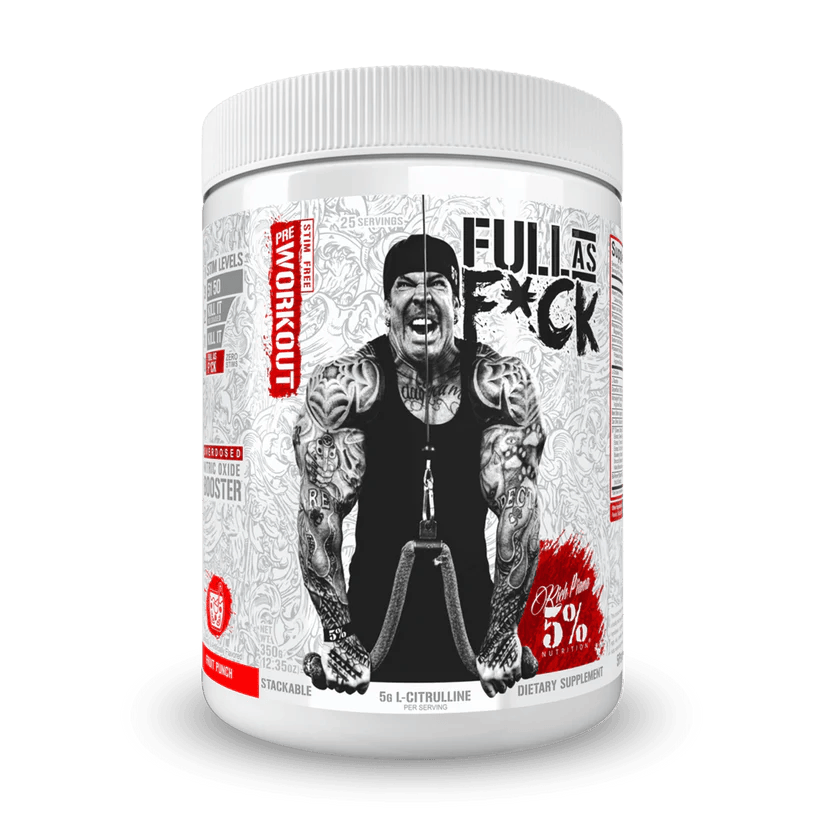 Rich Piana 5% Nutrition FULL AS F*CK Legendary Series 372g - Blue Raspberry product packaging