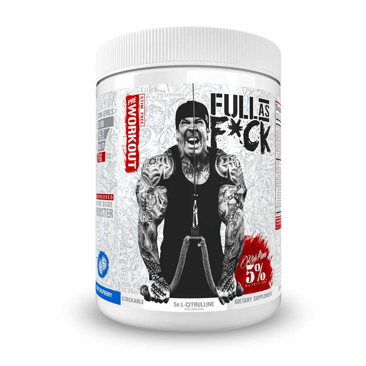 Rich Piana 5% Nutrition FULL AS F*CK Legendary Series 372g Blue Lemonade