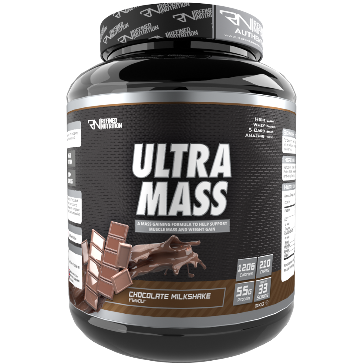 Refined Nutrition Ultra Mass 2kg - Chocolate Milkshake product packaging