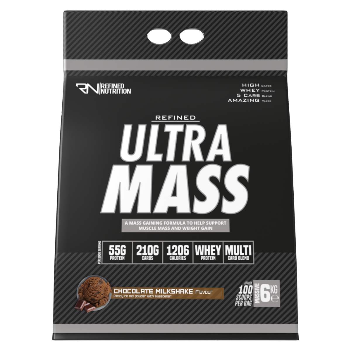 Refined Nutrition Ultra Mass 6kg - Chocolate Milkshake product packaging