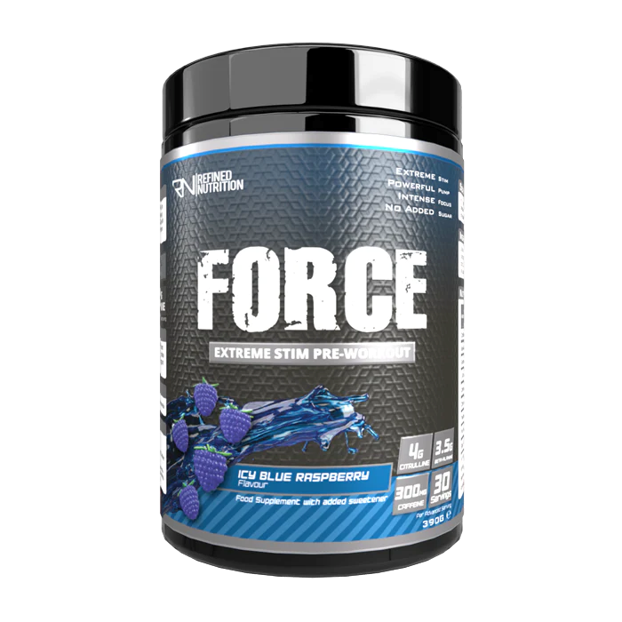 Refined Nutrition FORCE 390g - Icy Blue Raspberry product packaging