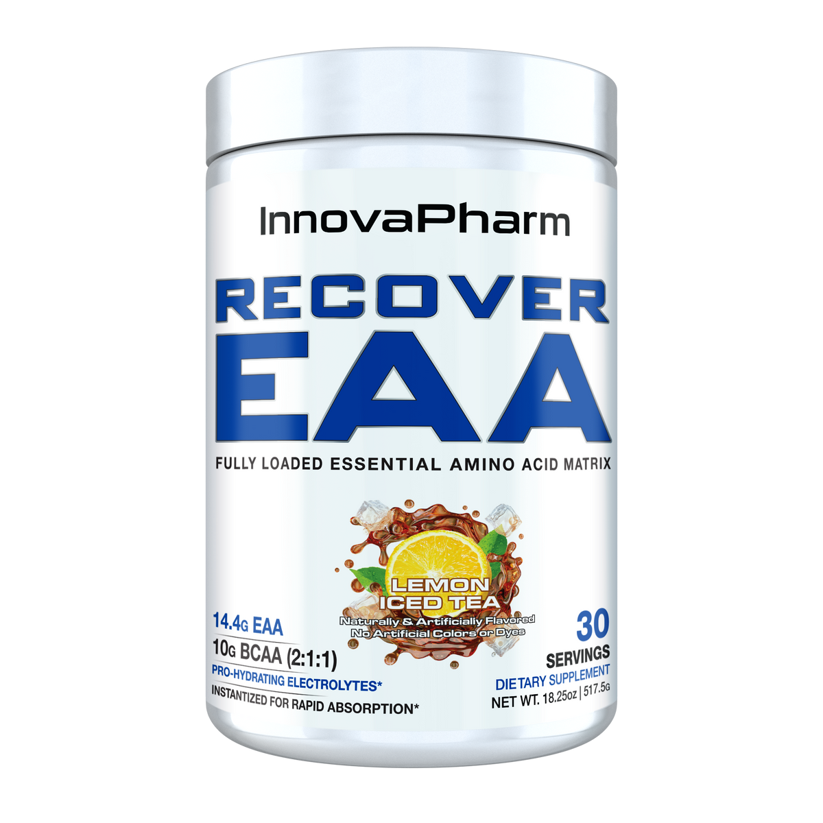 Innovapharm Recover EAA 555g - Lemon Iced Tea product packaging
