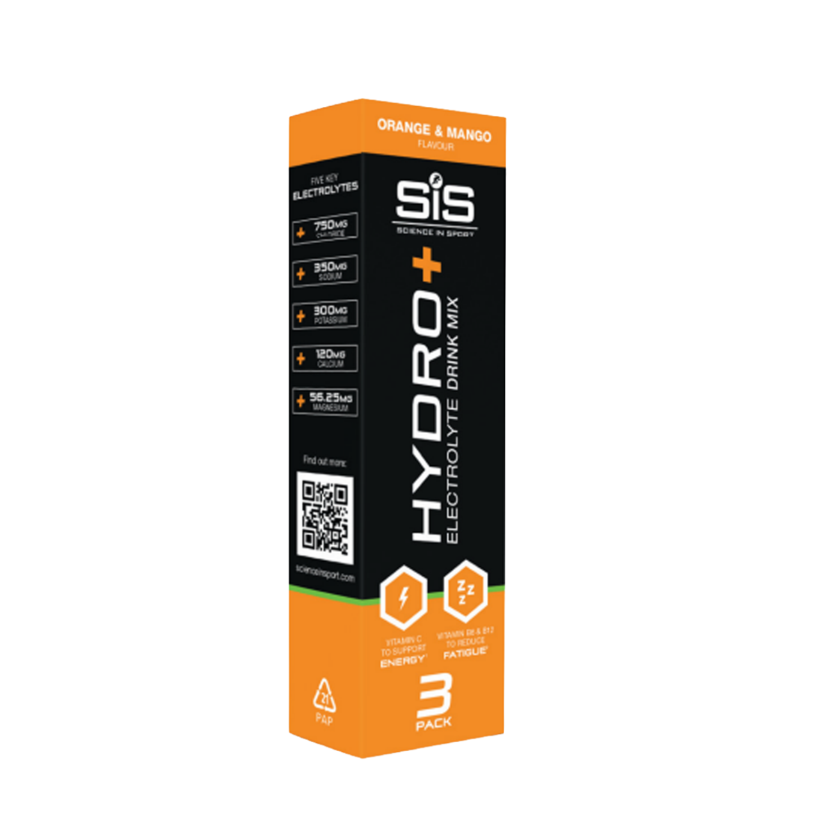 SiS HYDRO+ electrolyte drink mix 3 pack, ORANGE & MANGO