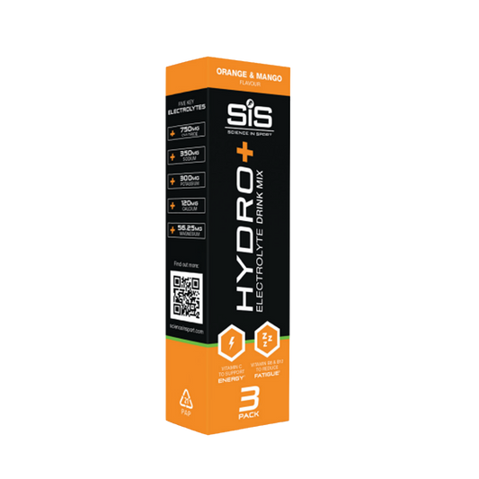 SiS HYDRO+ electrolyte drink mix 3 pack, ORANGE & MANGO
