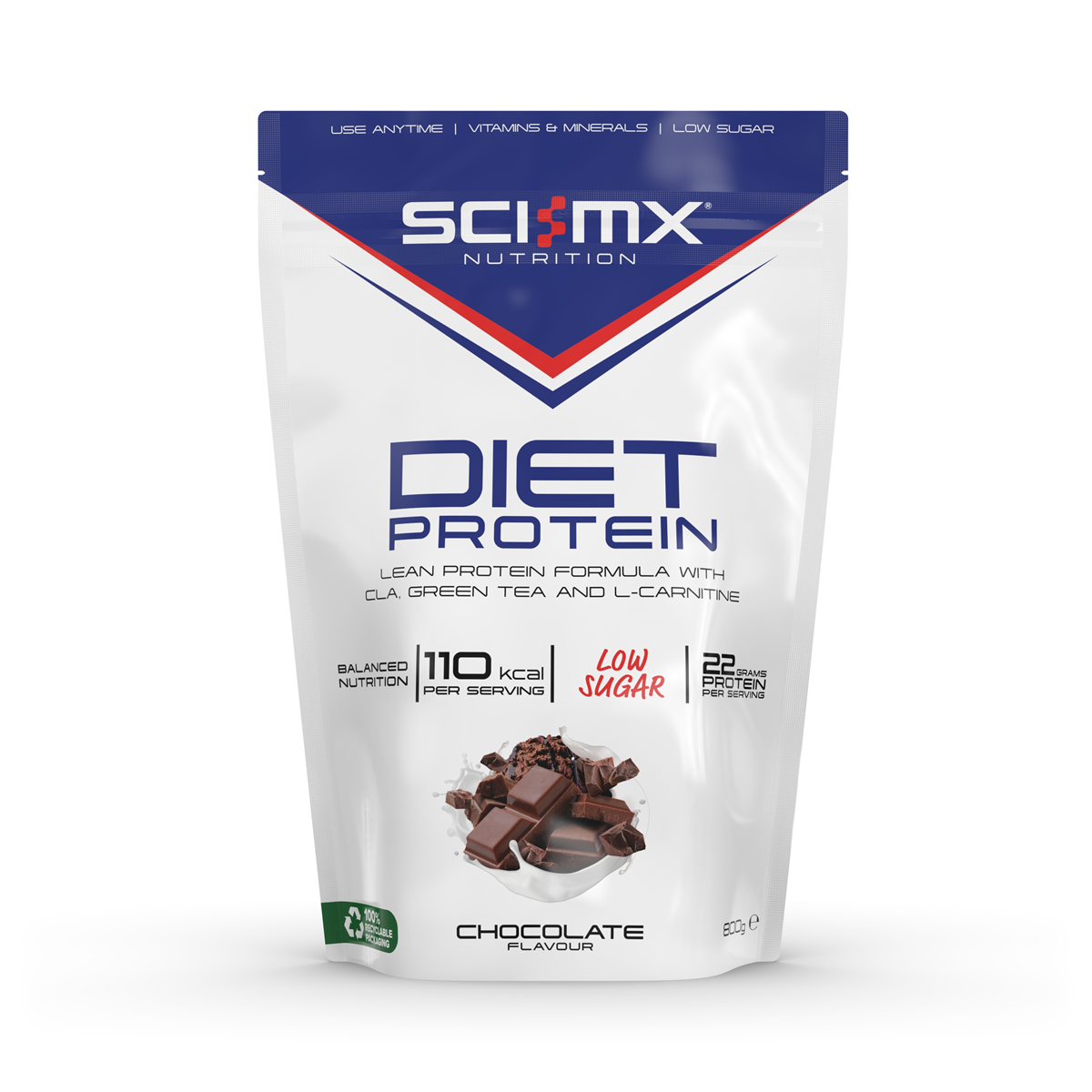 Sci-MX Diet Protein 800g - Chocolate product packaging