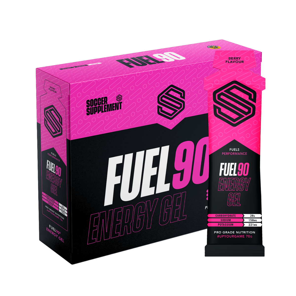 Soccer Supplement Fuel90 Energy Gel 12x70g - Mixed Berry product packaging