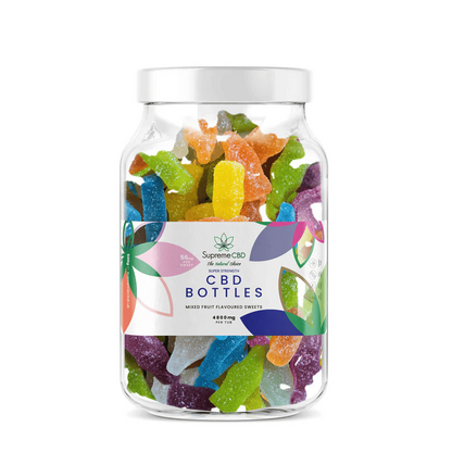 Supreme CBD Super Strength Gummies Large Tub 4800mg 500g - Bottles/Multi Fruit product packaging