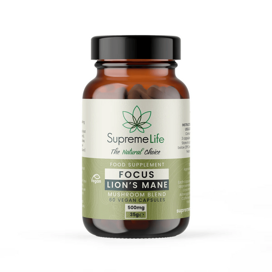 Supreme CBD Lions Mane Vegan Capsules - Focus 60 Caps — SRE015