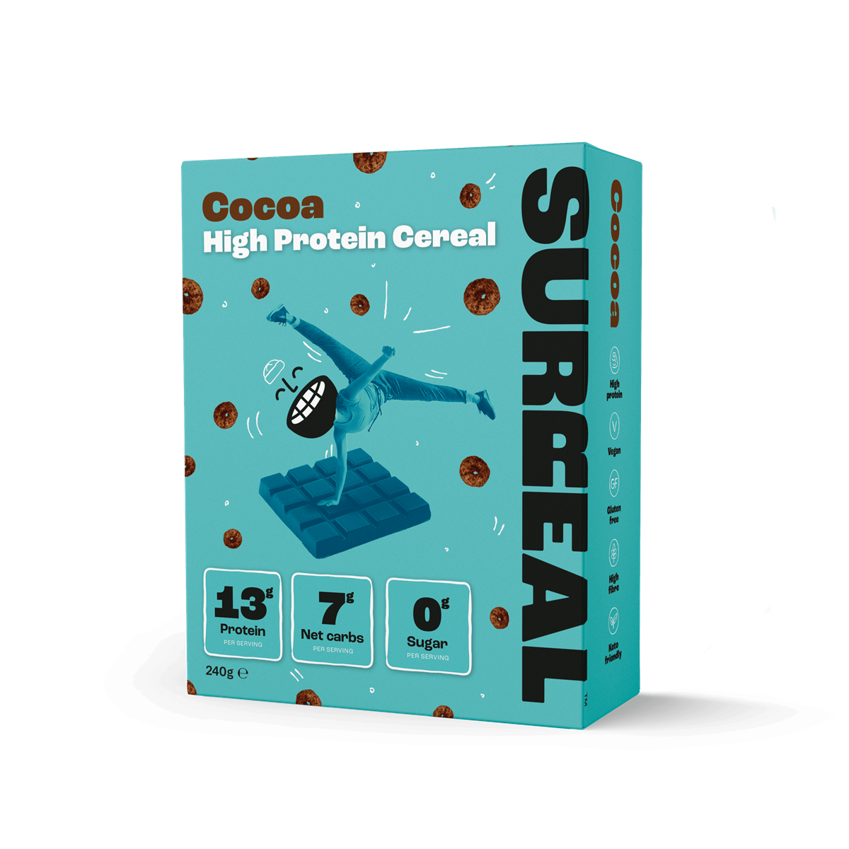 SURREAL Protein Cereal 240g - Cocoa product packaging