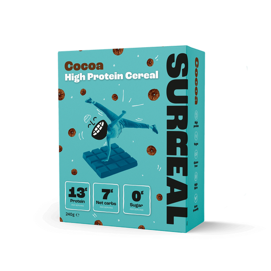 SURREAL Protein Cereal 240g - Cocoa product packaging