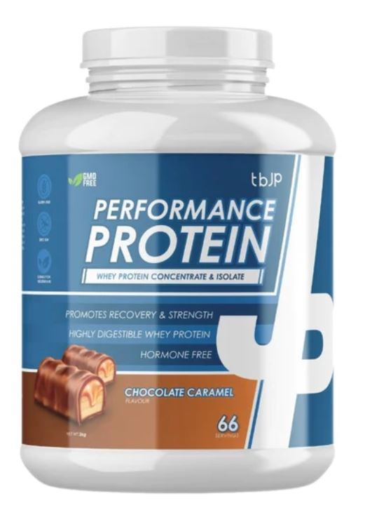 Trained By JP Performance Protein 2kg - Chocolate Caramel product packaging