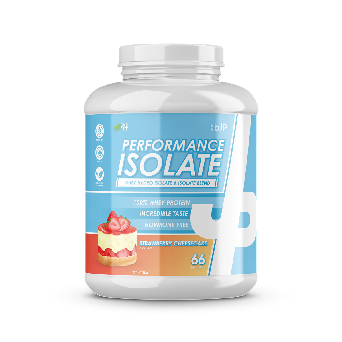 Trained By JP Performance Isolate 2kg - Strawberry Cheesecake product packaging