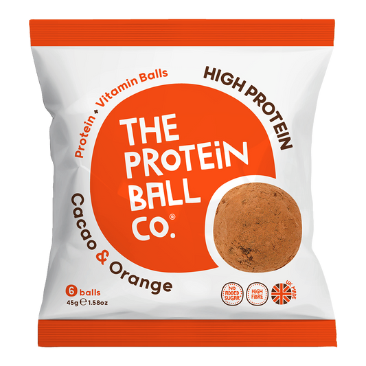 The Protein Ball Co Whey Protein Balls 10x45g - Cacao & Orange product packaging