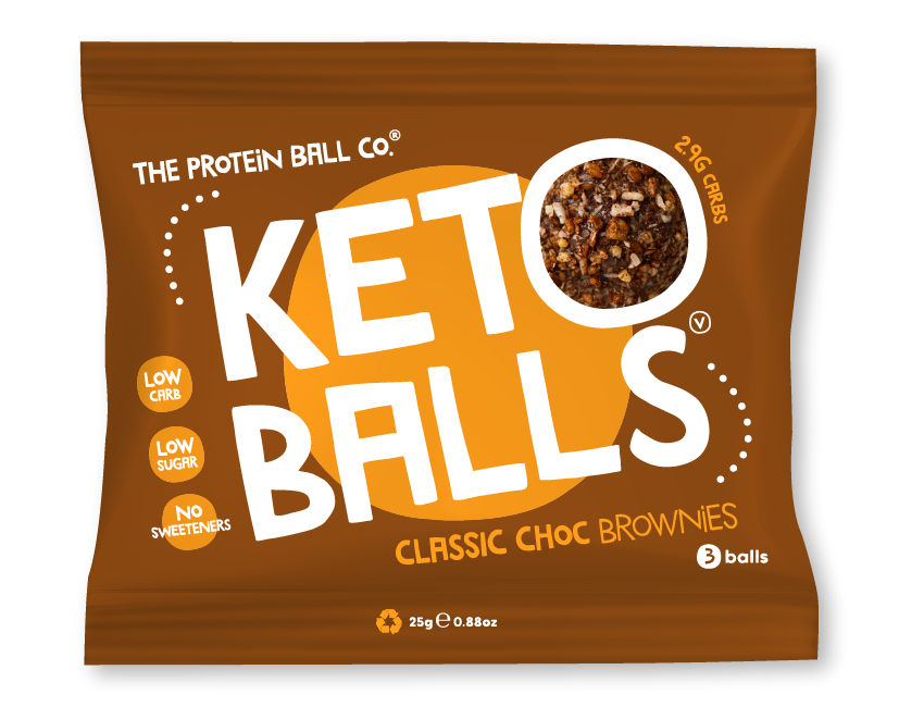The Protein Ball Co Keto Ball Snack 20x25g - Double Chocolate product packaging