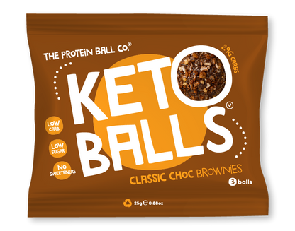 The Protein Ball Co Keto Ball Snack 20x25g - Double Chocolate product packaging