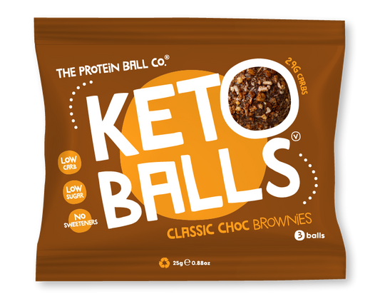 The Protein Ball Co Keto Ball Snack 20x25g - Double Chocolate product packaging