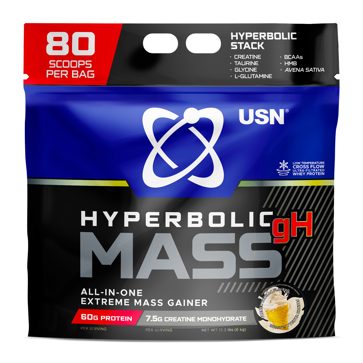 USN Hyperbolic Mass 6kg - Vanilla product packaging