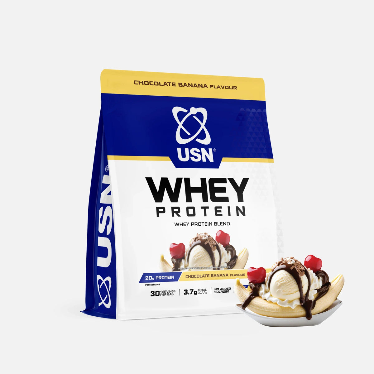 USN Whey Protein Bag 900g Choc Banana packshot