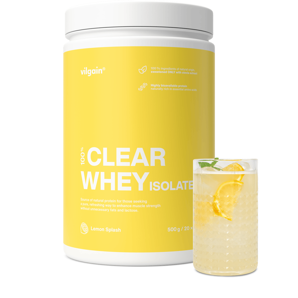 Vilgain Clear Whey Isolate 500g - Lemon Splash product packaging